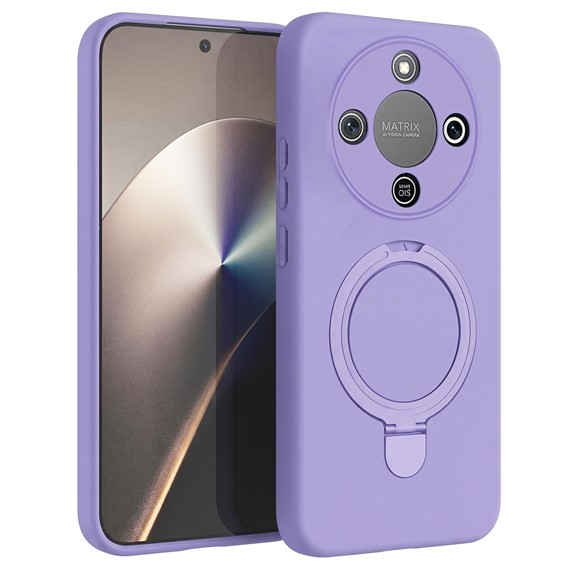 Microsonic Honor Magic 8 Lite Kılıf Aura Stant MagSafe Lila 1