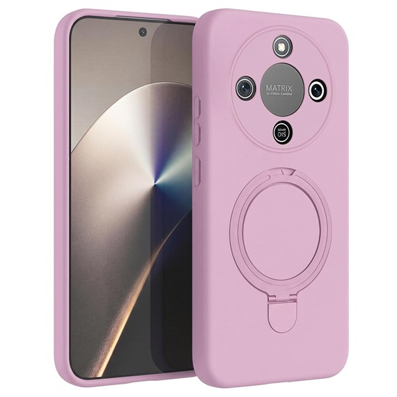 Microsonic Honor Magic 8 Lite Kılıf Aura Stant MagSafe Pembe 1