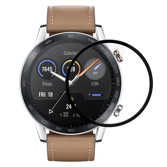 Microsonic Huawei Honor Magic Watch 2 46mm Tam Kaplayan Temperli Cam Full Ekran Koruyucu Siyah 1