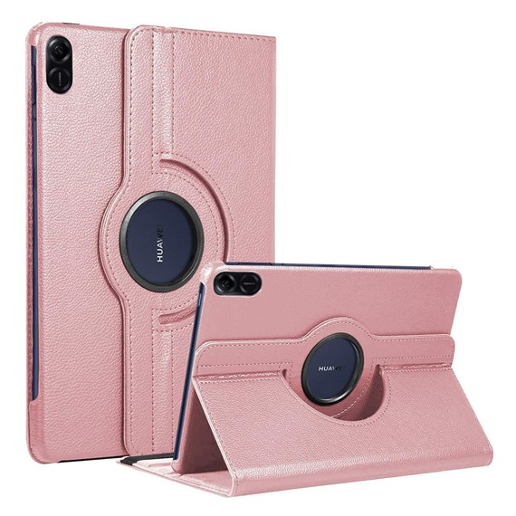 Microsonic Honor Pad X9 Kılıf 360 Rotating Stand Deri Rose Gold 1