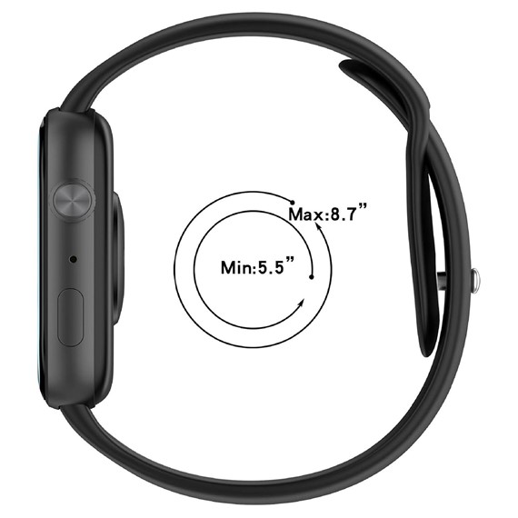Microsonic Honor Watch X5i Kordon Silicone Sport Band Siyah 5