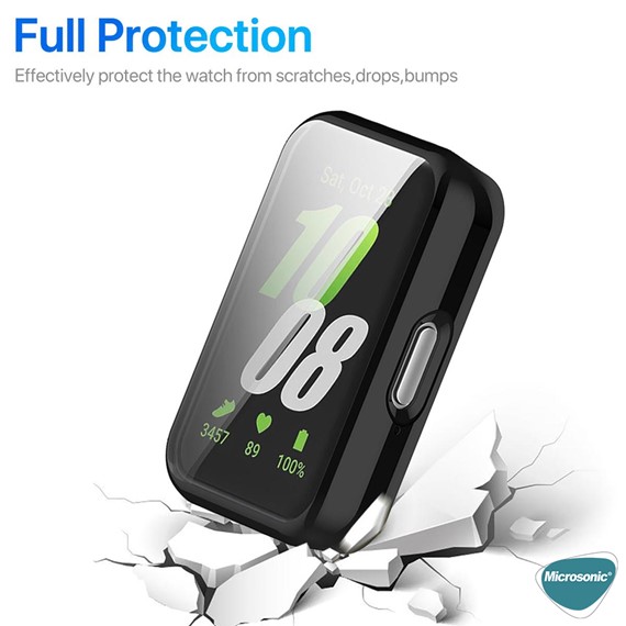 Microsonic Huawei Band 11 Kılıf 360 Full Round Soft Silicone Siyah 6