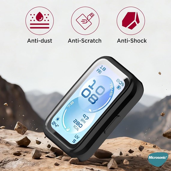 Microsonic Huawei Band 11 Kılıf 360 Full Round Soft Silicone Siyah 8