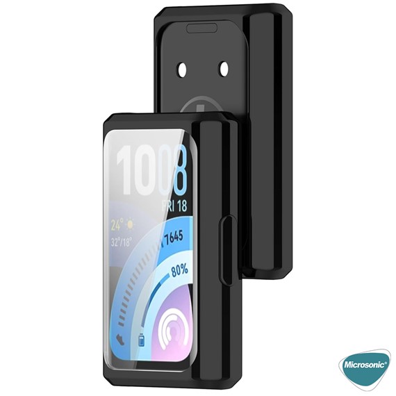 Microsonic Huawei Band 11 Pro Kılıf 360 Full Round Soft Silicone Siyah 3