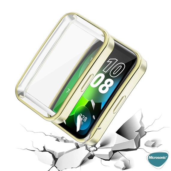 Microsonic Huawei Band 9 Kılıf 360 Full Round Soft Silicone Gold 4