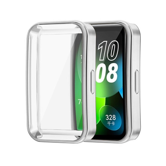 Microsonic Huawei Band 9 Kılıf 360 Full Round Soft Silicone Gümüş 2