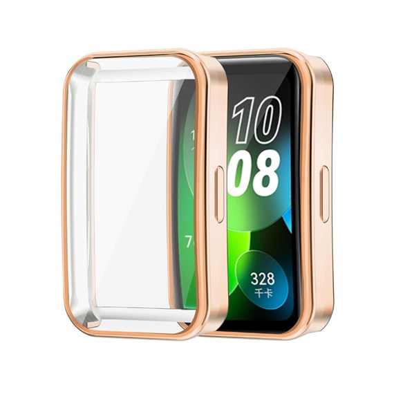 Microsonic Huawei Band 8 Kılıf 360 Full Round Soft Silicone Rose Gold 2