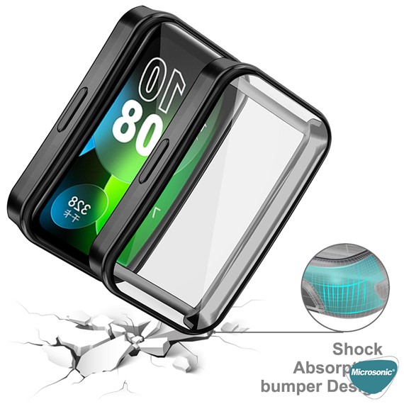 Microsonic Huawei Band 9 Kılıf 360 Full Round Soft Silicone Siyah 4