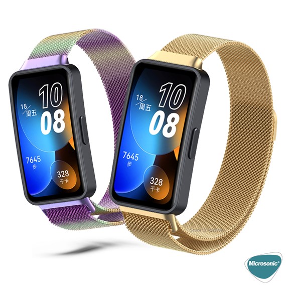 Microsonic Huawei Band 8 Milanese Loop Kordon Gümüş 4