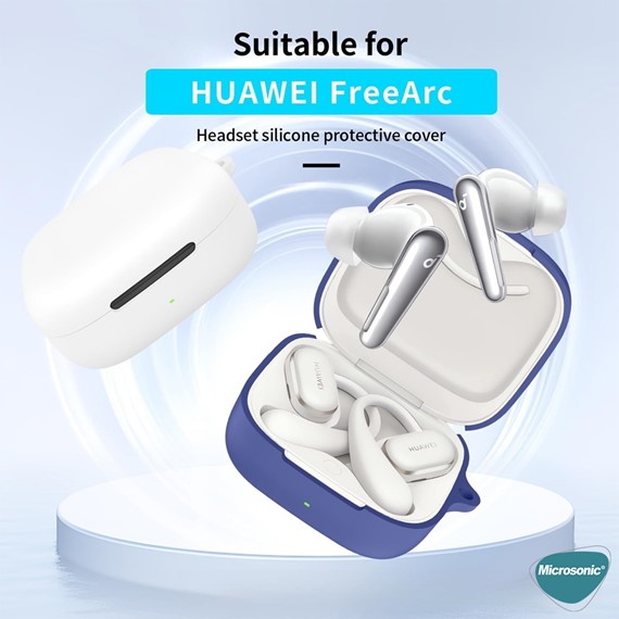 Microsonic Huawei FreeArc Kılıf Askılı Mat Silikon Açık Yeşil 3