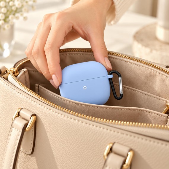 Microsonic Huawei FreeBuds 7 Mat Silikon Kılıf Mavi 2