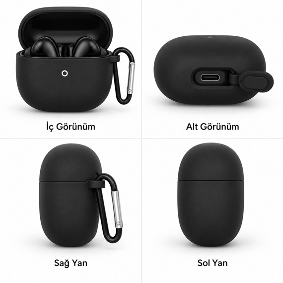 Microsonic Huawei FreeBuds 7 Mat Silikon Kılıf Mavi 3