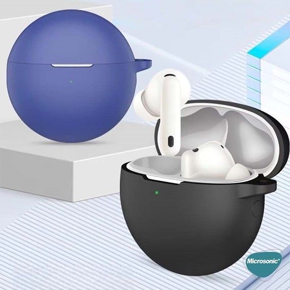 Microsonic Huawei FreeBuds 7i Mat Silikon Kılıf Siyah 2