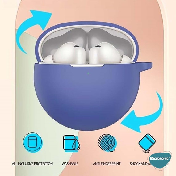 Microsonic Huawei FreeBuds 7i Mat Silikon Kılıf Siyah 5