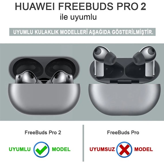 Microsonic Huawei FreeBuds Pro 2 Kılıf Askılı Mat Silikon Buzlu Mat Şeffaf 2
