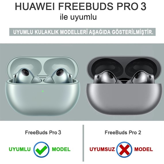 Microsonic Huawei FreeBuds Pro 3 Kılıf Askılı Mat Silikon Beyaz 2