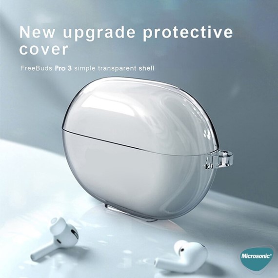 Microsonic Huawei FreeBuds Pro 4 Kılıf Transparent Clear Soft Şeffaf 2