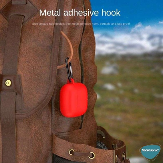 Microsonic Huawei FreeBuds SE 3 Kılıf Askılı Mat Silikon Beyaz 5