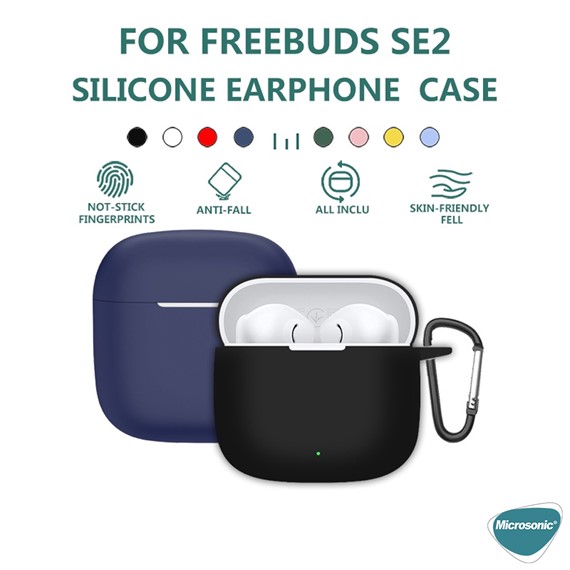 Microsonic Huawei FreeBuds SE 2 Kılıf Askılı Mat Silikon Mavi 4