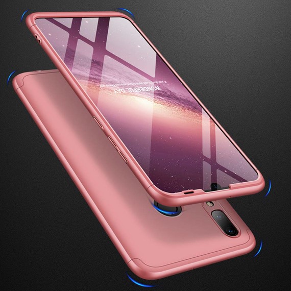 Microsonic Huawei Honor 10 Lite Kılıf Double Dip 360 Protective Rose Gold 5