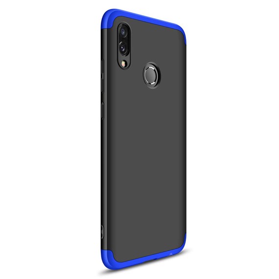 Microsonic Huawei Honor 10 Lite Kılıf Double Dip 360 Protective Siyah Mavi 2