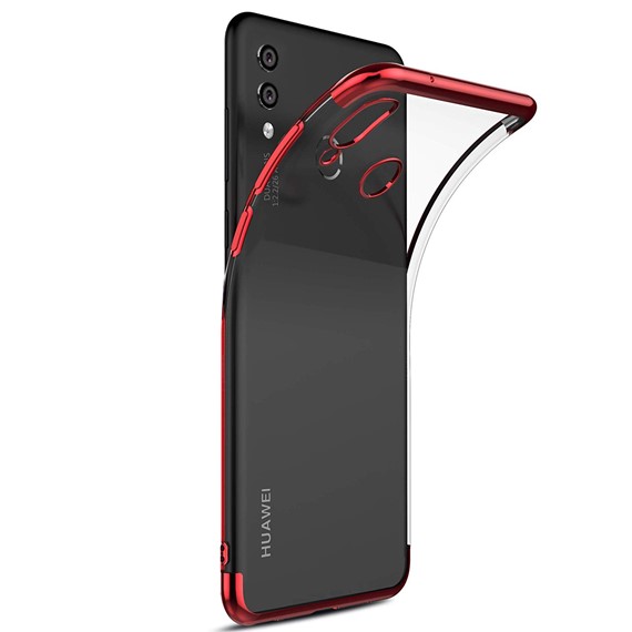 Microsonic Huawei Honor 10 Lite Kılıf Skyfall Transparent Clear Kırmızı 2