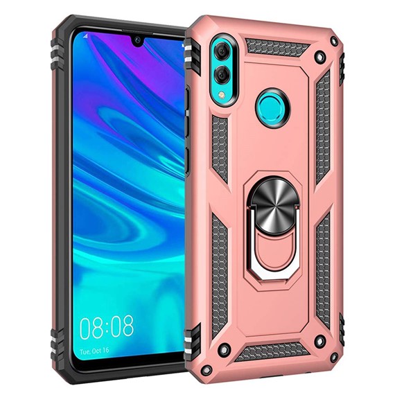 Microsonic Huawei Honor 10 Lite Kılıf Military Ring Holder Rose Gold 1