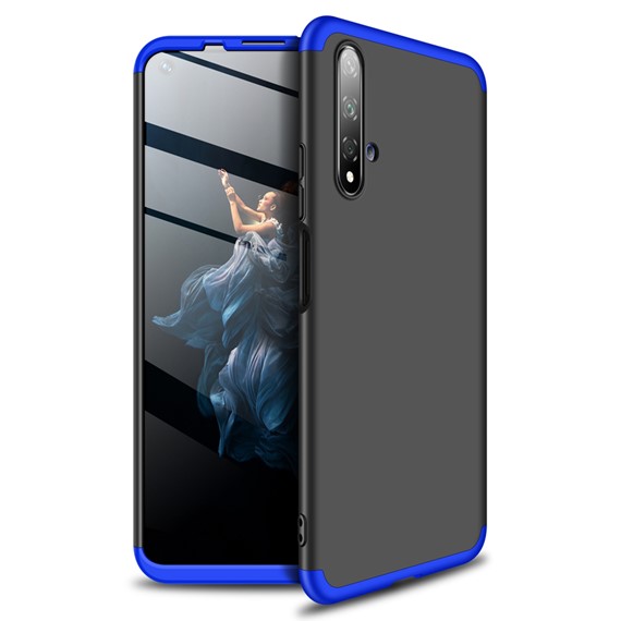 Microsonic Huawei Honor 20 Kılıf Double Dip 360 Protective Siyah Mavi 1