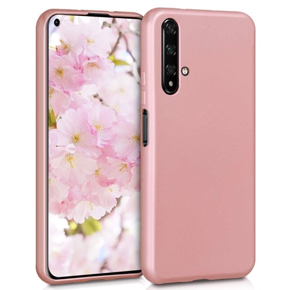 Microsonic Matte Silicone Huawei Honor 20 Kılıf Rose Gold 1