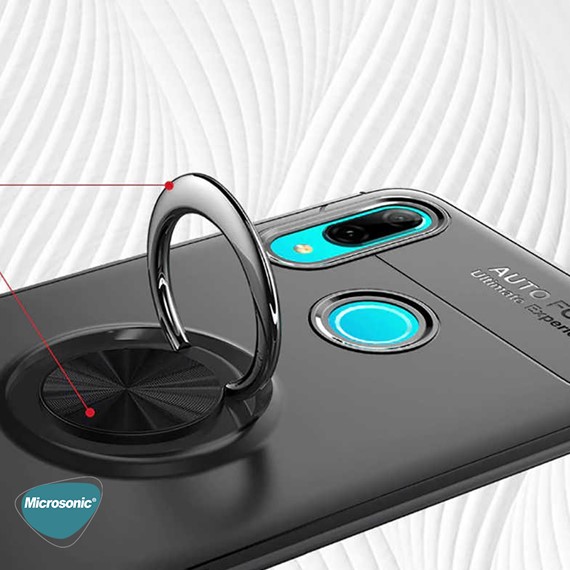 Microsonic Huawei Honor 8A Kılıf Kickstand Ring Holder Kırmızı 3