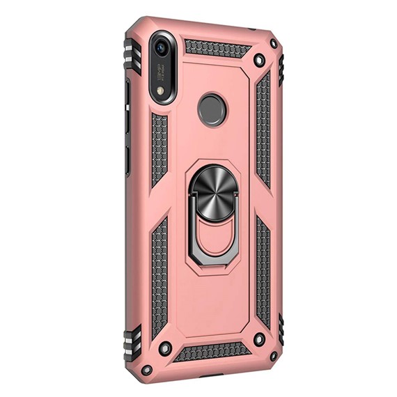 Microsonic Huawei Honor 8A Kılıf Military Ring Holder Rose Gold 2