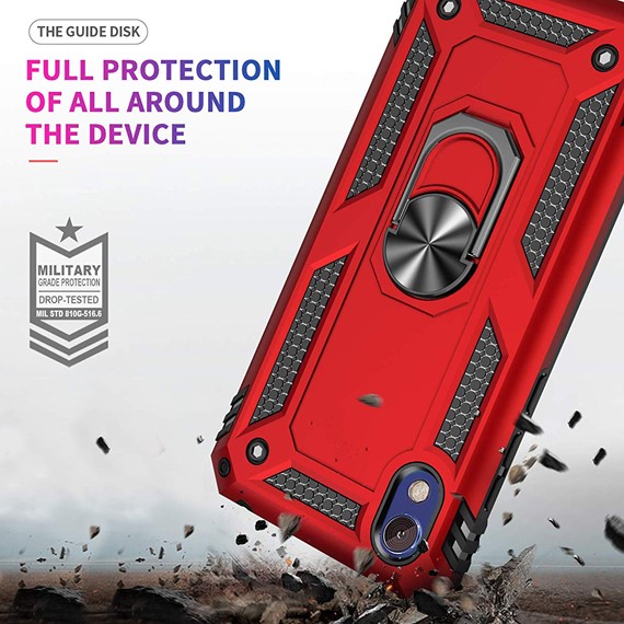 Microsonic Huawei Honor 8S Kılıf Military Ring Holder Lacivert 4