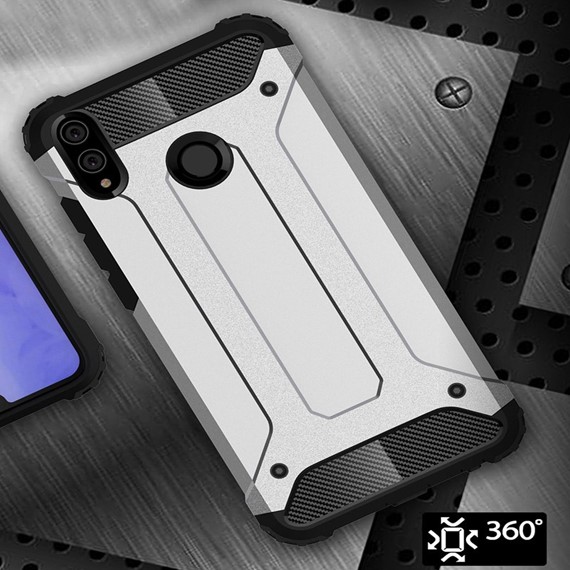 Microsonic Huawei Honor 8X Kılıf Rugged Armor Gümüş 4