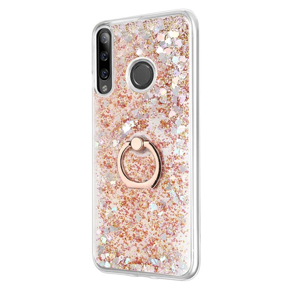 Microsonic Huawei Honor 9X Kılıf Glitter Liquid Holder Gold 2