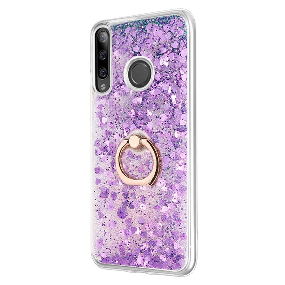 Microsonic Huawei Honor 9X Kılıf Glitter Liquid Holder Mor 2