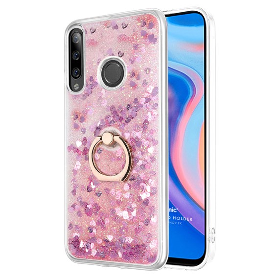 Microsonic Huawei Honor 9X Kılıf Glitter Liquid Holder Pembe 1