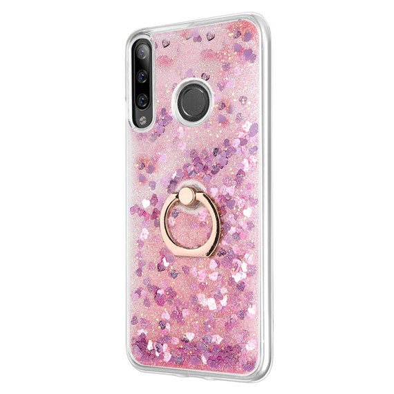 Microsonic Huawei Honor 9X Kılıf Glitter Liquid Holder Pembe 2