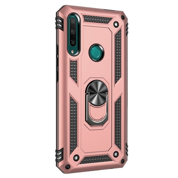 Microsonic Huawei Honor 9X Kılıf Military Ring Holder Rose Gold 2