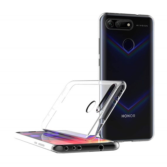 Microsonic Huawei Honor View 20 Kılıf Transparent Soft Beyaz 4