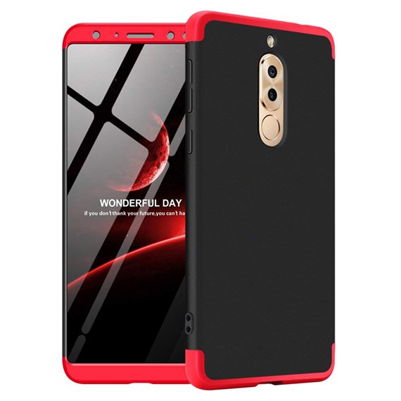 Microsonic Huawei Mate 10 Lite Kılıf Double Dip 360 Protective Siyah Kırmızı 1