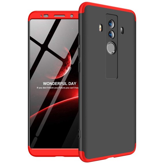 Microsonic Huawei Mate 10 Pro Kılıf Double Dip 360 Protective Siyah Kırmızı 1