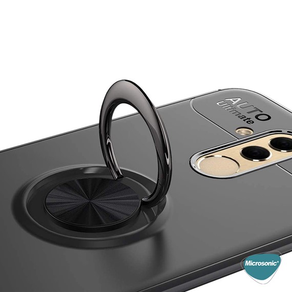 Microsonic Huawei Mate 20 Lite Kılıf Kickstand Ring Holder Kırmızı 5