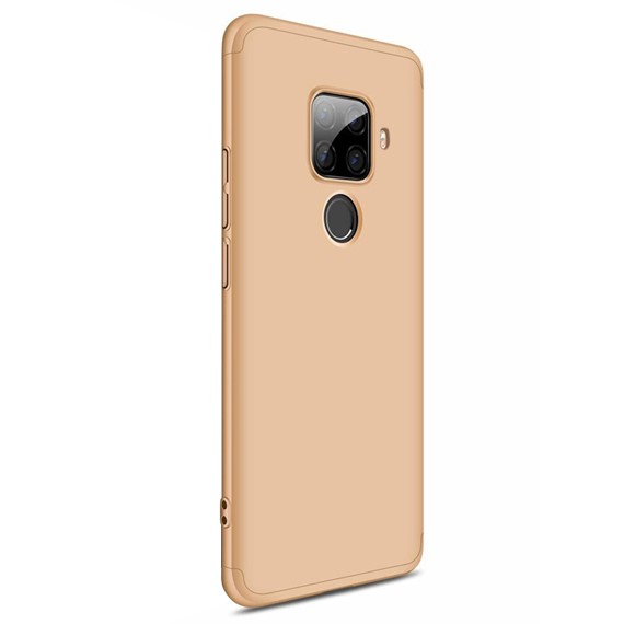 Microsonic Huawei Mate 30 Lite Kılıf Double Dip 360 Protective Gold 2