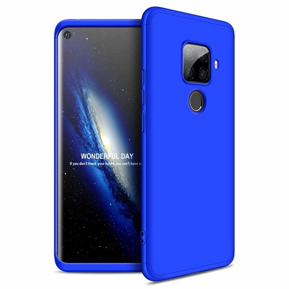 Microsonic Huawei Mate 30 Lite Kılıf Double Dip 360 Protective Mavi 1