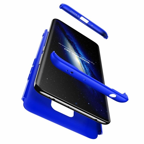 Microsonic Huawei Mate 30 Lite Kılıf Double Dip 360 Protective Mavi 3