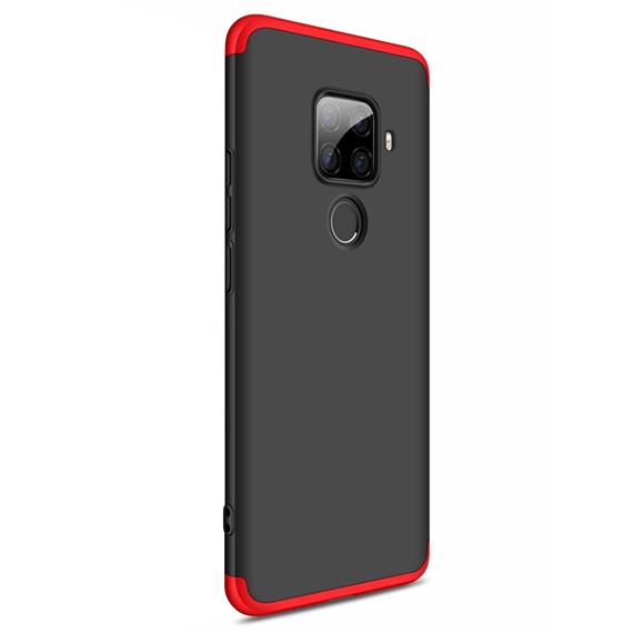 Microsonic Huawei Mate 30 Lite Kılıf Double Dip 360 Protective Siyah Kırmızı 2