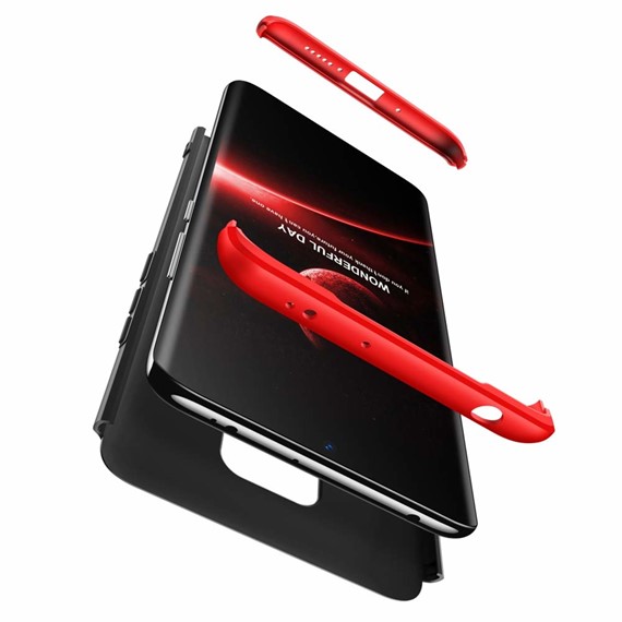 Microsonic Huawei Mate 30 Lite Kılıf Double Dip 360 Protective Siyah Kırmızı 3