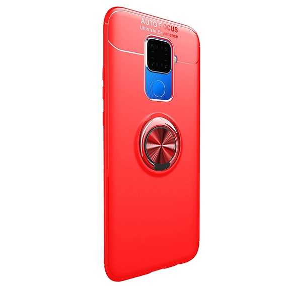 Microsonic Huawei Mate 30 Lite Kılıf Kickstand Ring Holder Kırmızı 2