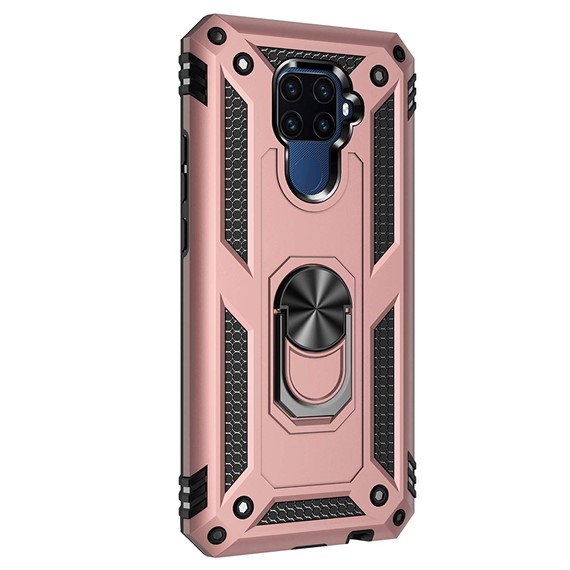 Microsonic Huawei Mate 30 Lite Kılıf Military Ring Holder Rose Gold 2