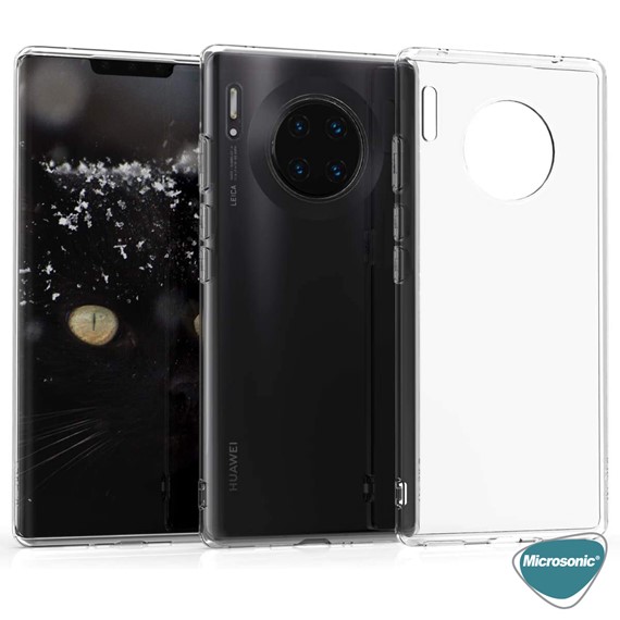 Microsonic Huawei Mate 30 Pro Kılıf Transparent Soft Beyaz 5